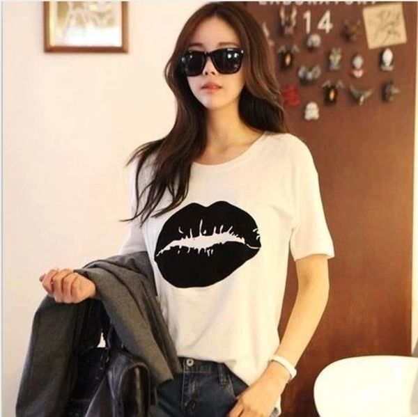 t shirt women 2016 summer lip printed women short sleeve female t-shirts plus size tee shirt femme ing, White
t shirt women 2016 summer lip printed women short sleeve female t-shirts plus size tee shirt femme ing, White