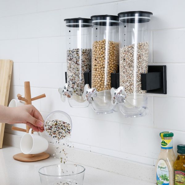 wall hanging sealed cereal tank kitchen dried fruit snack storage can bean rice container dispenser
wall hanging sealed cereal tank kitchen dried fruit snack storage can bean rice container dispenser