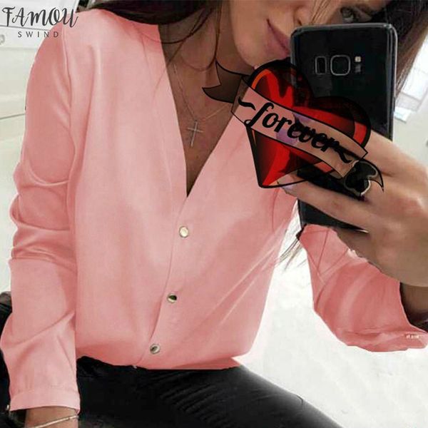 women casual elegant fashion front button blouse long sleeve v neck solid office lady shirt solid 2019 autumn new fashion, White
women casual elegant fashion front button blouse long sleeve v neck solid office lady shirt solid 2019 autumn new fashion, White