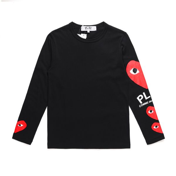 2019 new men's t shirt with letters/red hearts printed on sleeves cdg plays long sleeve t-shirt 100% cotton couple shirt hip hop tees, White;black
2019 new men's t shirt with letters/red hearts printed on sleeves cdg plays long sleeve t-shirt 100% cotton couple shirt hip hop tees, White;black