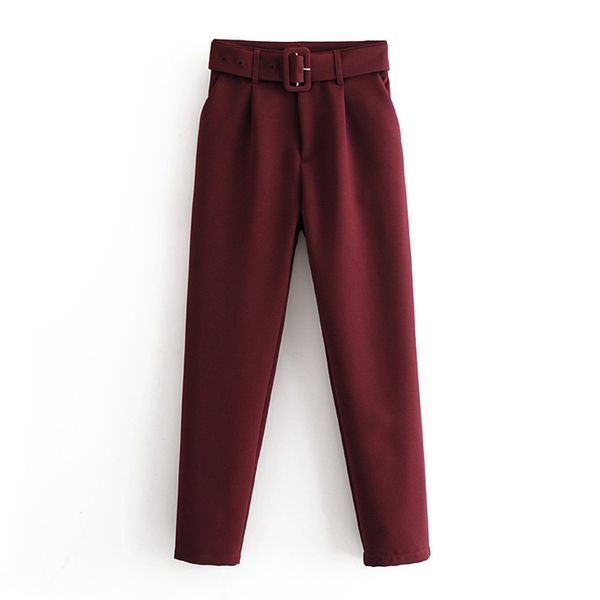 agong casual tie belt waist pants women fashion solid wine red trousers women elegant pockets pencil pants female ladies ld, Black;white
agong casual tie belt waist pants women fashion solid wine red trousers women elegant pockets pencil pants female ladies ld, Black;white