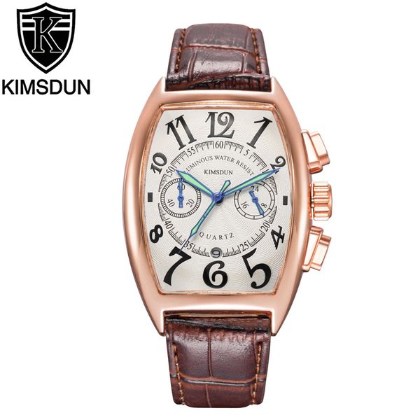 fashion men's watches waterproof watch men's latest quartz watch kimsdun brand clock barrel date display leather strap, Slivery;brown
fashion men's watches waterproof watch men's latest quartz watch kimsdun brand clock barrel date display leather strap, Slivery;brown