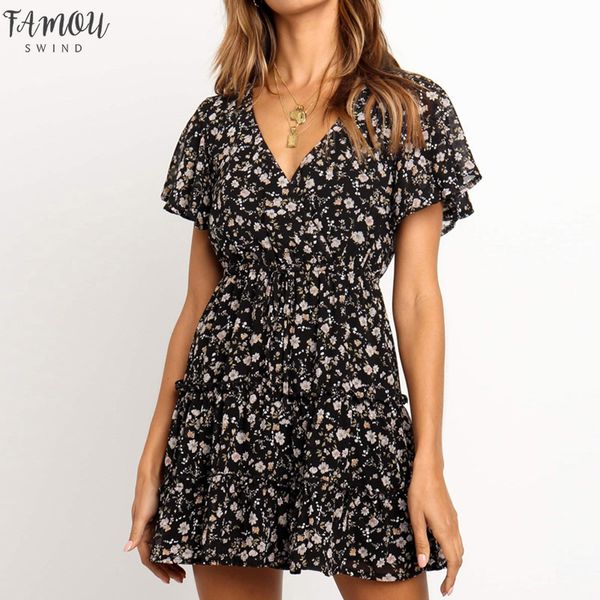 floral printed flutter sleeve women dress summer slim waist a-line ruffles v-neck short dress boho beach mini dresses, Black;gray
floral printed flutter sleeve women dress summer slim waist a-line ruffles v-neck short dress boho beach mini dresses, Black;gray