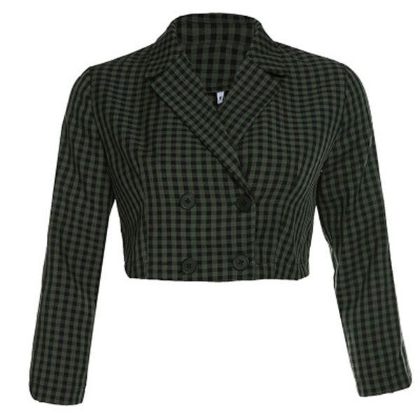 2019 new women plaid crop jacket ladies autumn casual double breasted basic office clothes dropshiopping o18, Black;brown
2019 new women plaid crop jacket ladies autumn casual double breasted basic office clothes dropshiopping o18, Black;brown