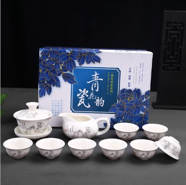 8cup 1pot tea set gift box kungfu blue and white porcelain tea sets 2019
8cup 1pot tea set gift box kungfu blue and white porcelain tea sets 2019