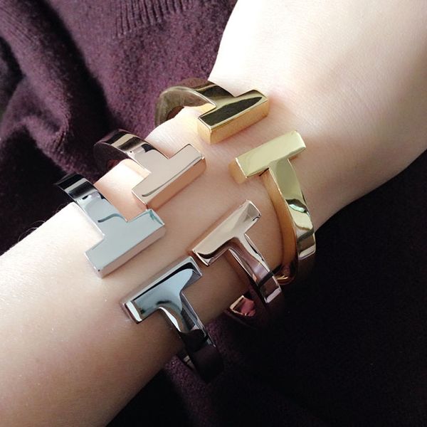 2020 stainless steel jewelry street beat star neutral wind thick double t bracelet simple symmetrical spring open bracelet fashion bangle, Black
2020 stainless steel jewelry street beat star neutral wind thick double t bracelet simple symmetrical spring open bracelet fashion bangle, Black