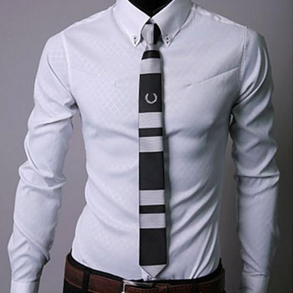 single breasted men plaid shirts brand 5xl mens dress shirts long sleeve slim casual black white social male clothes chemise homme super, White;black
single breasted men plaid shirts brand 5xl mens dress shirts long sleeve slim casual black white social male clothes chemise homme super, White;black