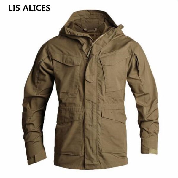 

lis alices tactical jacket men m65 coat male parka winter windbreaker clothes autumn army field jacket male clothing, Black;brown