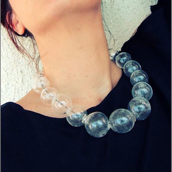 original unique design 19 beads glass ball bubbles clear choker necklace women big transparent handmade minimal necklace 2018 t200113, Silver
original unique design 19 beads glass ball bubbles clear choker necklace women big transparent handmade minimal necklace 2018 t200113, Silver