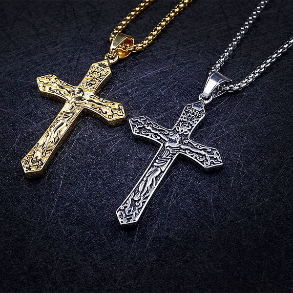 hip hop alloy gold color cross pendant necklace religious iced out crystal crucfix necklace jewely for men cuban chain, Silver
hip hop alloy gold color cross pendant necklace religious iced out crystal crucfix necklace jewely for men cuban chain, Silver