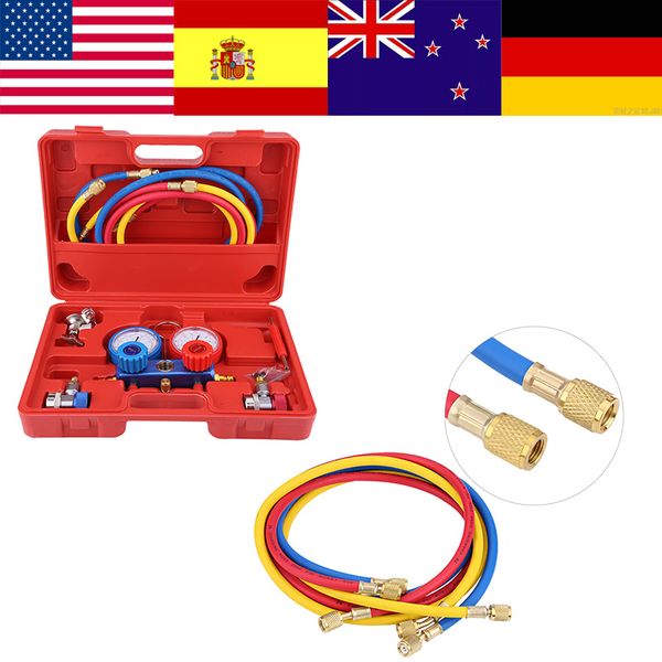 professional air conditioner manometer, air conditioning manifold gauge r134a with 5ft filling tool (metal and plastic
professional air conditioner manometer, air conditioning manifold gauge r134a with 5ft filling tool (metal and plastic