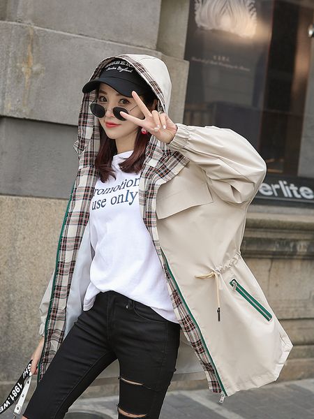windbreaker female long section waist thin section hooded tooling twotwinstyle, Tan;black
windbreaker female long section waist thin section hooded tooling twotwinstyle, Tan;black