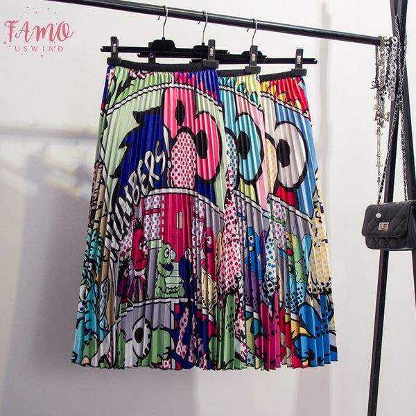 весна 2019 новый coming европейский мультфильм pattern высокой эластичностью плиссированные юбки high street style линия mid теленок юбки, Black
весна 2019 новый coming европейский мультфильм pattern высокой эластичностью плиссированные юбки high street style линия mid теленок юбки, Black