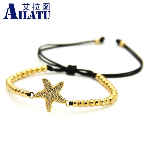 ailatu mens bracelets starfish cz beads braiding lucky mens and womens jewelry with 4mm stainless steel beads, Golden;silver
ailatu mens bracelets starfish cz beads braiding lucky mens and womens jewelry with 4mm stainless steel beads, Golden;silver