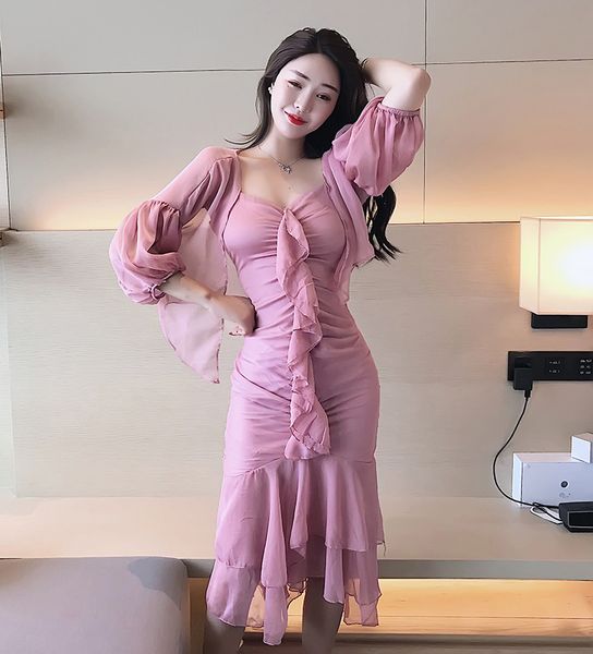 elegant lady fair body con clothing flirty ruched ruffle dress ruffle trimmed crepe silk dress, Black;gray
elegant lady fair body con clothing flirty ruched ruffle dress ruffle trimmed crepe silk dress, Black;gray