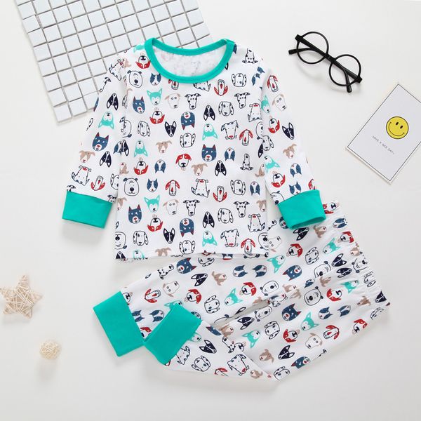children's suit fashion baby boys wear cotton long sleeve cartoon animal +pants pajamas sleepwear outfits kid clothes 2019, White
children's suit fashion baby boys wear cotton long sleeve cartoon animal +pants pajamas sleepwear outfits kid clothes 2019, White