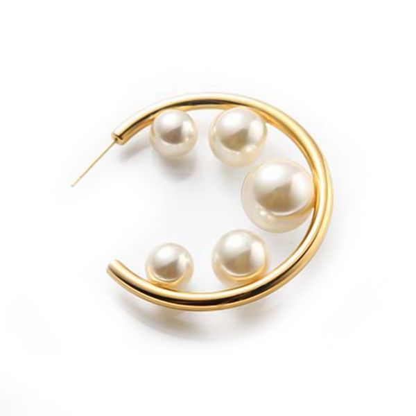 european and american temperament c-shaped gradient size imitation pearl circle earrings opening earrings female models, Golden;silver
european and american temperament c-shaped gradient size imitation pearl circle earrings opening earrings female models, Golden;silver