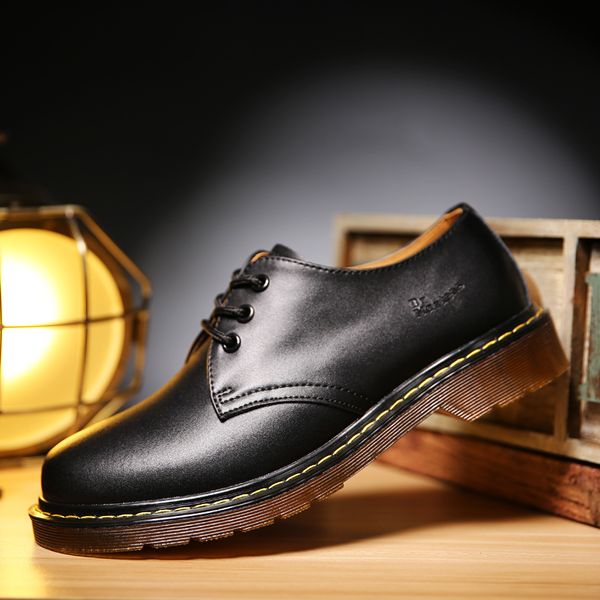 Men hoe genuine leather low men winter leather doc marten hoe ankle bota dr martin autumn ca ual couple