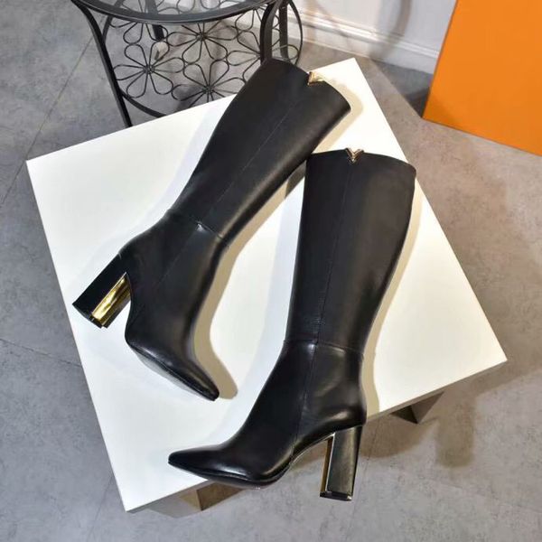 New Arrivals Designer Women Black Genuine Leather Knee Boots Brand Pointed Toe Thick 9.5cm Heels Boots Winter Shoes 35-40 Free Shipping
New Arrivals Designer Women Black Genuine Leather Knee Boots Brand Pointed Toe Thick 9.5cm Heels Boots Winter Shoes 35-40 Free Shipping