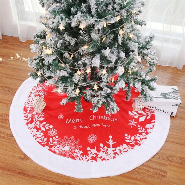red merry christmas tree skirts plush cloth snowflake print xmas party decorations 
red merry christmas tree skirts plush cloth snowflake print xmas party decorations
