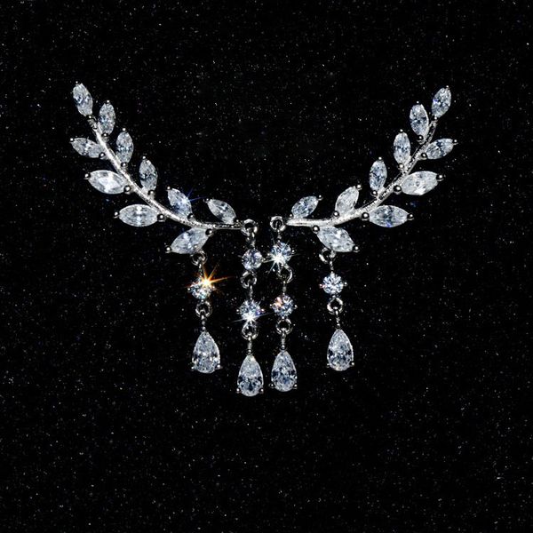 2020 fashion beautiful tassel earrings leaves crystal drop earrings wedding bride dangle boucle d'oreille orecchini, Silver
2020 fashion beautiful tassel earrings leaves crystal drop earrings wedding bride dangle boucle d'oreille orecchini, Silver