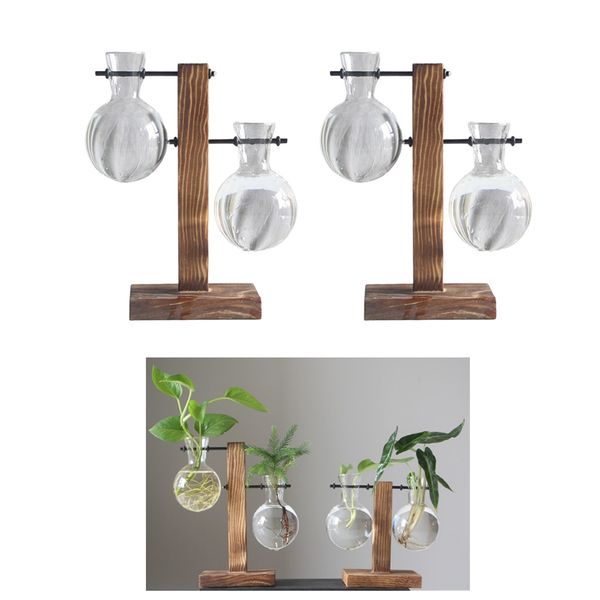 2 packs clear glass planter bulb vase with vintage wood stand holder for plants home garden office decoration - 2 bulbs
2 packs clear glass planter bulb vase with vintage wood stand holder for plants home garden office decoration - 2 bulbs