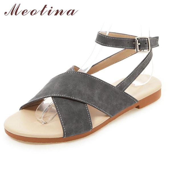 meotina flat sandals ankle strap women shoes round toe buckle flat footwear lady summer leisure sandals female gray beige, Black
meotina flat sandals ankle strap women shoes round toe buckle flat footwear lady summer leisure sandals female gray beige, Black