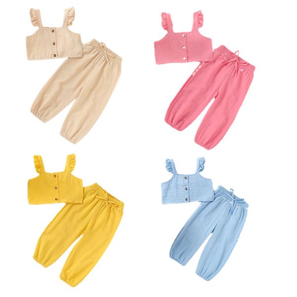 1-6y toddler infant kid baby girl summer ruffle sleeveless sling t-shirt long pants girl clothes outfit 2pcs sets tracksuit, White
1-6y toddler infant kid baby girl summer ruffle sleeveless sling t-shirt long pants girl clothes outfit 2pcs sets tracksuit, White