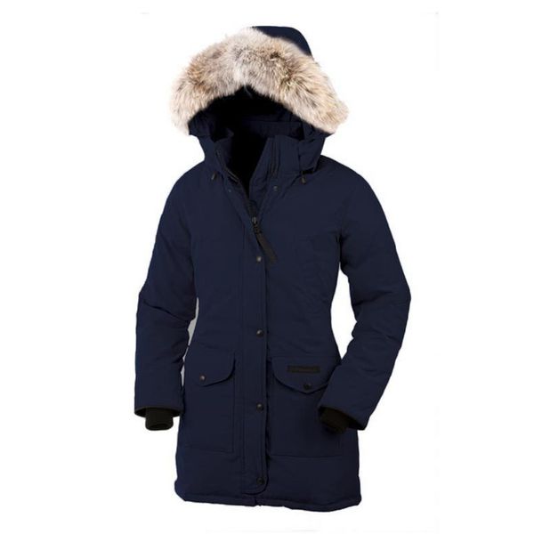 

women winter long style overcoat goose women's trillium parka feather goose down jacket coyote fur coat ladies trillium parka for women, Black