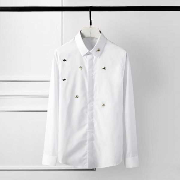 men's casual shirts plus size 4xl mens luxury metal rivet long sleeve solid color dress fashion slim party nightclub shirt man, White;black
men's casual shirts plus size 4xl mens luxury metal rivet long sleeve solid color dress fashion slim party nightclub shirt man, White;black
