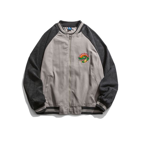 men's jackets american retro bf style casual jacket men crocodile embroidery spring and autumn loose baseball coats, Black;brown
men's jackets american retro bf style casual jacket men crocodile embroidery spring and autumn loose baseball coats, Black;brown