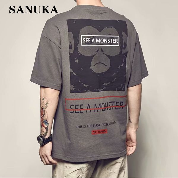 summer new japanese harajuku men's short-sleeved printed tide brand wild round neck t-shirt couple loose half-sleeved tee top, White;black
summer new japanese harajuku men's short-sleeved printed tide brand wild round neck t-shirt couple loose half-sleeved tee top, White;black