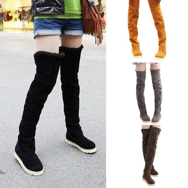 heflashor women's winter boots snow boots high tube flat bottom knee thick bottom soft shoes over the knee, Black
heflashor women's winter boots snow boots high tube flat bottom knee thick bottom soft shoes over the knee, Black