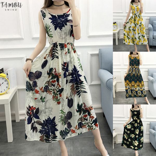 floral print ladies summer dress o-neck sleeveless boho vacation casual beach streetwear pure and long dress sundress 2020, Black;gray
floral print ladies summer dress o-neck sleeveless boho vacation casual beach streetwear pure and long dress sundress 2020, Black;gray