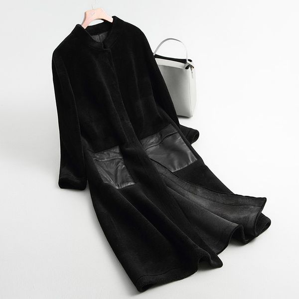 fur shearling sheep coats 2020 long warm women's fur coat female winter jacket women real wool overcoat kqn68290, Black
fur shearling sheep coats 2020 long warm women's fur coat female winter jacket women real wool overcoat kqn68290, Black