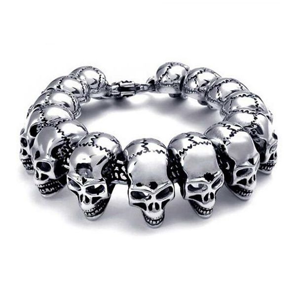 return to the ancients skull titanium steel bracelet individuality domineering man tide fashion rock accessories, Black
return to the ancients skull titanium steel bracelet individuality domineering man tide fashion rock accessories, Black