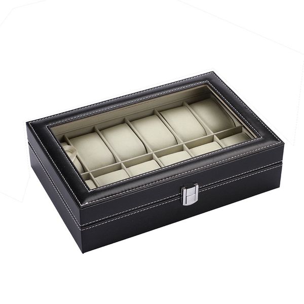 12 slots compact size fashionable watch box soft pu leather watch storage box display slot case case dropshipping, Black
12 slots compact size fashionable watch box soft pu leather watch storage box display slot case case dropshipping, Black