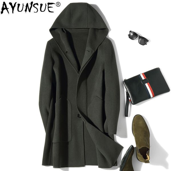 ayunsue long double-sided wool coat men hooded spring autumn overcoat mens coats and jackets sobretudo masculino d24a069 kj3754, Black
ayunsue long double-sided wool coat men hooded spring autumn overcoat mens coats and jackets sobretudo masculino d24a069 kj3754, Black