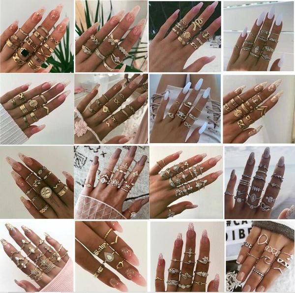 1 set fashion ring for women starry night shining vintage knuckle rings women geometric flower crystal ring set bohemian jewelry girls ring, Golden;silver
1 set fashion ring for women starry night shining vintage knuckle rings women geometric flower crystal ring set bohemian jewelry girls ring, Golden;silver