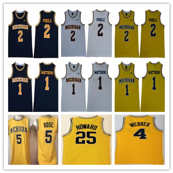 2019 ncaa college michigan wolverines 1 charles matthews 5 jalen rose 2 jodan poole 4 chris webber juwan howard glen rice basketball jerseys, Black
2019 ncaa college michigan wolverines 1 charles matthews 5 jalen rose 2 jodan poole 4 chris webber juwan howard glen rice basketball jerseys, Black