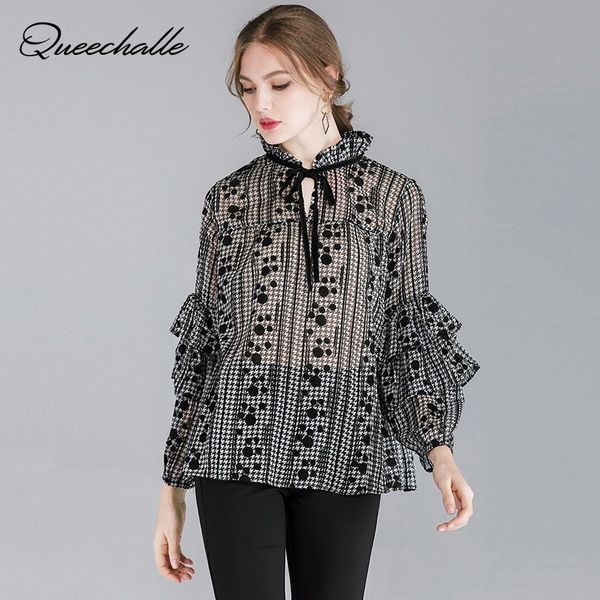 women blouses 2019 spring sweet lace up stand collar long sleeve loose chiffon blouse shirt dots print plus size blusas, White
women blouses 2019 spring sweet lace up stand collar long sleeve loose chiffon blouse shirt dots print plus size blusas, White