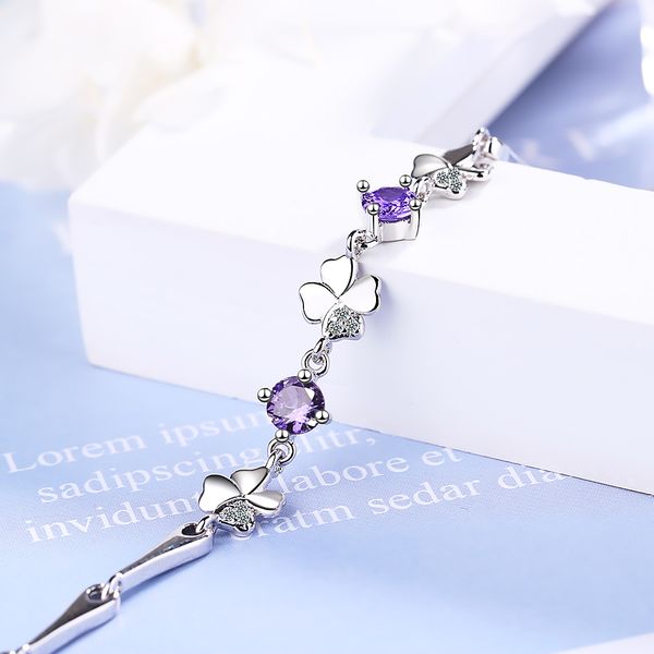 925 sterling silver bracelet for women lucky cute sweet student female four-leaf clover bracelets girlfriend valentines day gift, Golden;silver
925 sterling silver bracelet for women lucky cute sweet student female four-leaf clover bracelets girlfriend valentines day gift, Golden;silver