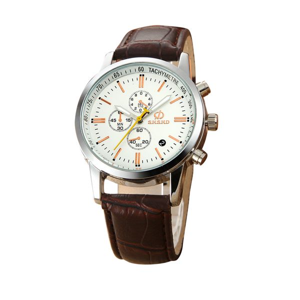 fashion temperament three eye six pin analog quartz leather belt watch reloj de hombre w, Slivery;brown
fashion temperament three eye six pin analog quartz leather belt watch reloj de hombre w, Slivery;brown