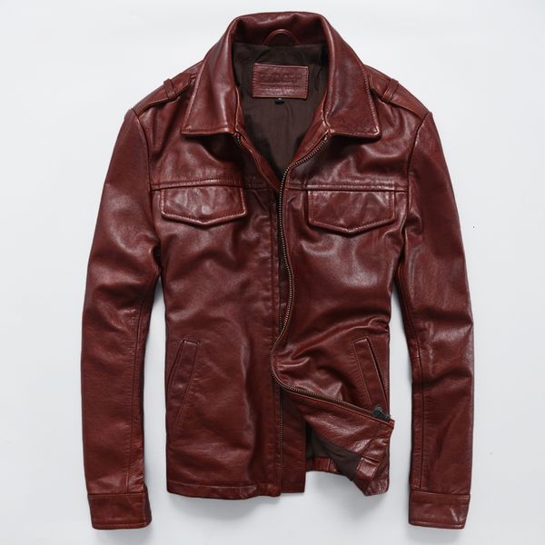 men's genuine leather jacket slim fit soft leather short lapel motorcycle leather jacket youth men's coat, Black
men's genuine leather jacket slim fit soft leather short lapel motorcycle leather jacket youth men's coat, Black