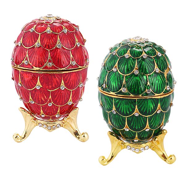 2pcs enameled egg style decorative hinged jewelry case trinket box unique gift for home decor, Black;white
2pcs enameled egg style decorative hinged jewelry case trinket box unique gift for home decor, Black;white