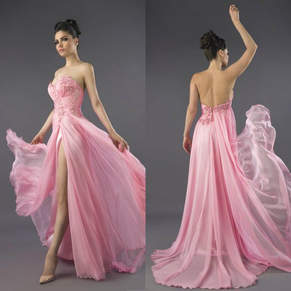 pink prom dresses 2020 sweetheart a line sweep train lace applique beaded evening gowns high split long formal dress, Black
pink prom dresses 2020 sweetheart a line sweep train lace applique beaded evening gowns high split long formal dress, Black