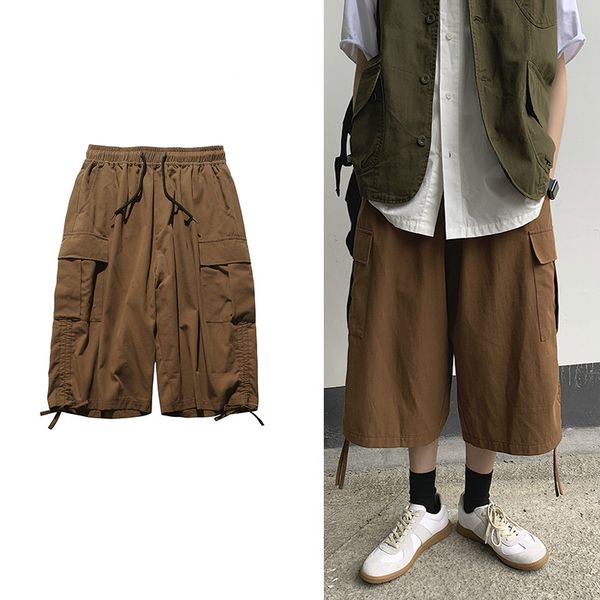 wide leg cargo pant male streetwear style loose sports calf length pants hip hop japan korea elastic waist casual men pockets, Black
wide leg cargo pant male streetwear style loose sports calf length pants hip hop japan korea elastic waist casual men pockets, Black