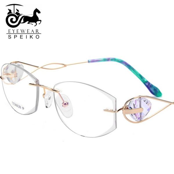 grade b titanium frames sl713 for women famale frame rimless glasses myopia reading glasses ultralight frame speiko eyewear, Black
grade b titanium frames sl713 for women famale frame rimless glasses myopia reading glasses ultralight frame speiko eyewear, Black