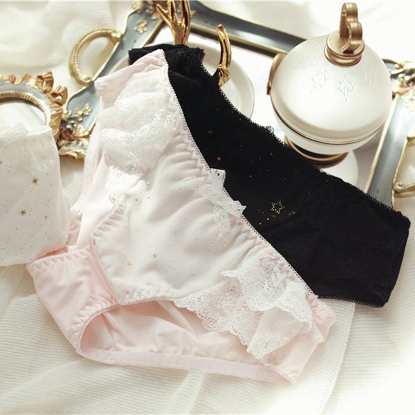 japanese starry girl underwear lace edge mid-waist lady's trimmed underwear seamless kawaii lolita cute 2019 new, Black;pink
japanese starry girl underwear lace edge mid-waist lady's trimmed underwear seamless kawaii lolita cute 2019 new, Black;pink