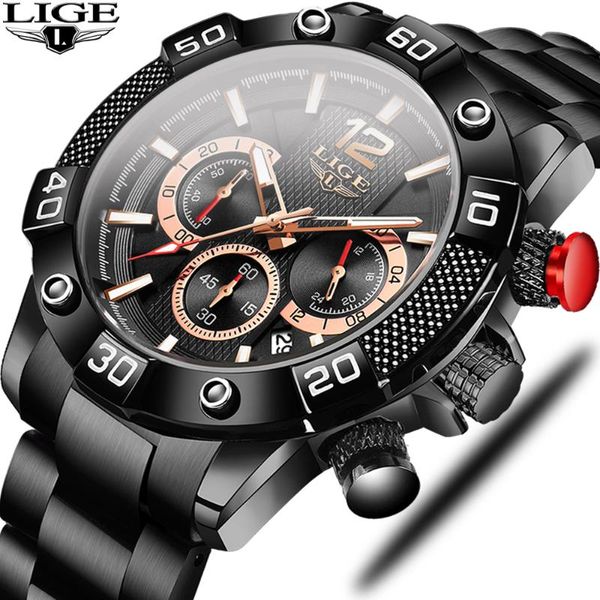 2020lige new black mens watch full steel sport waterproof watches men fashion quartz wristwatch business clock with box, Slivery;brown
2020lige new black mens watch full steel sport waterproof watches men fashion quartz wristwatch business clock with box, Slivery;brown